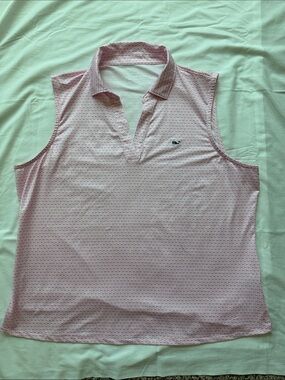 Vineyard Vines Pink Performance Polo with Whale Motif
